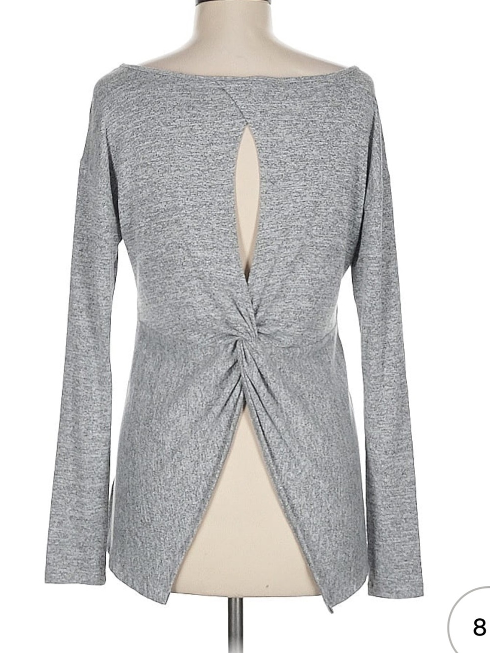 GAP Women's Light Grey Boatneck Long-Sleeve Top - Picture 2 of 9